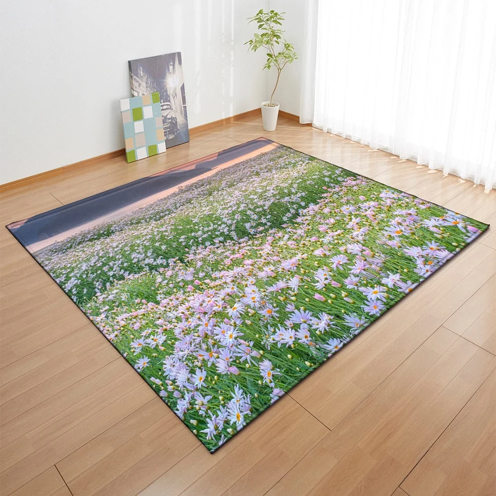 Carpets For Living Room Bedroom Decoration Bedside Mat Home Landscape Pattern Hallway Balcony Children Anti-Slip Floor Large Rug