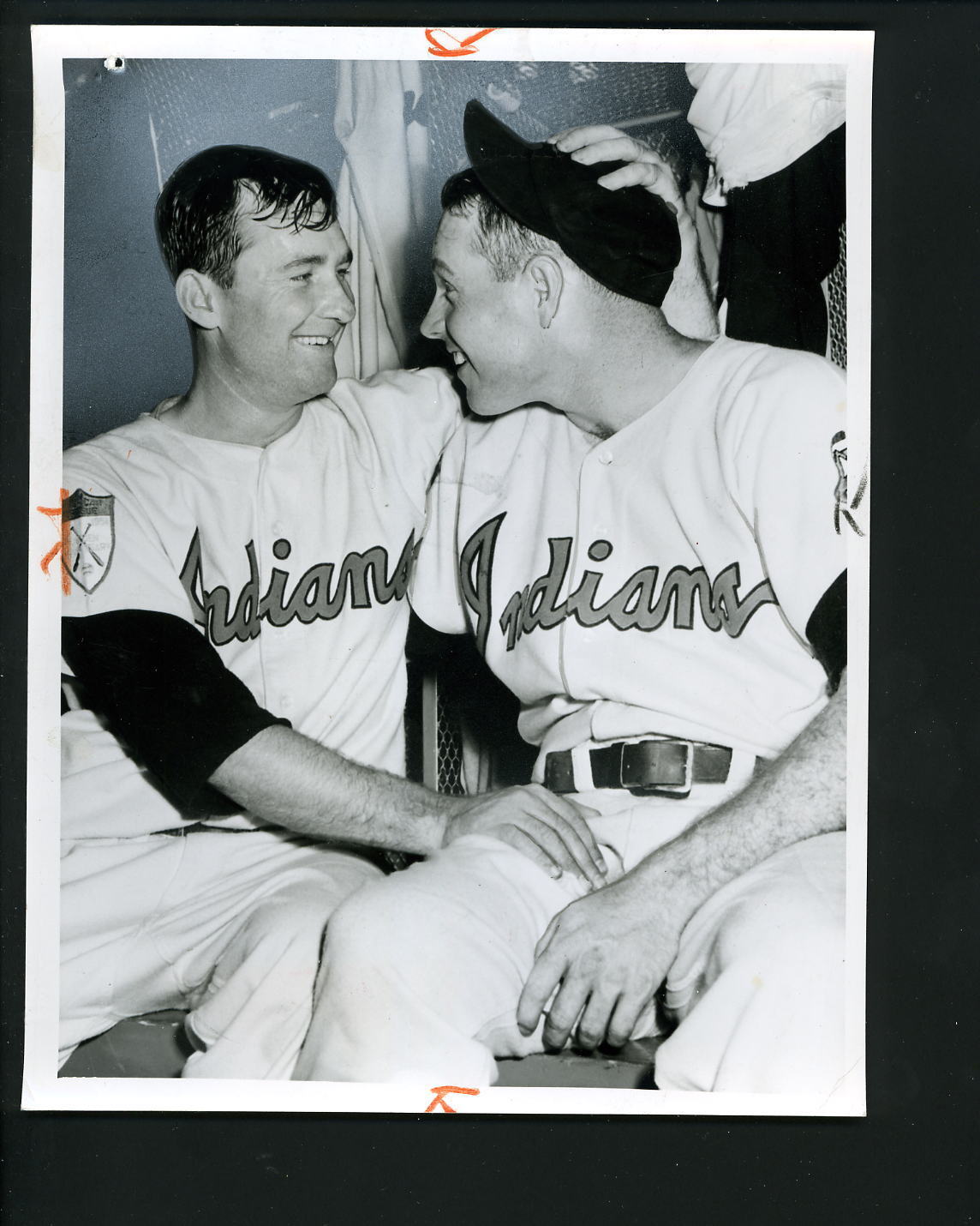 Bob Lemon & Dale Mitchell 1951 Cleveland News Press Photo Poster painting Indians