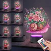 (US Local)Flower Snail Diamond Painting Night Light 5D DIY Diamond Art Lamp Home Decor