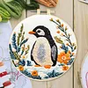 Penguin 11CT DIY Embroidery Needlepoint with Hoop Scissors Threader 29x29cm