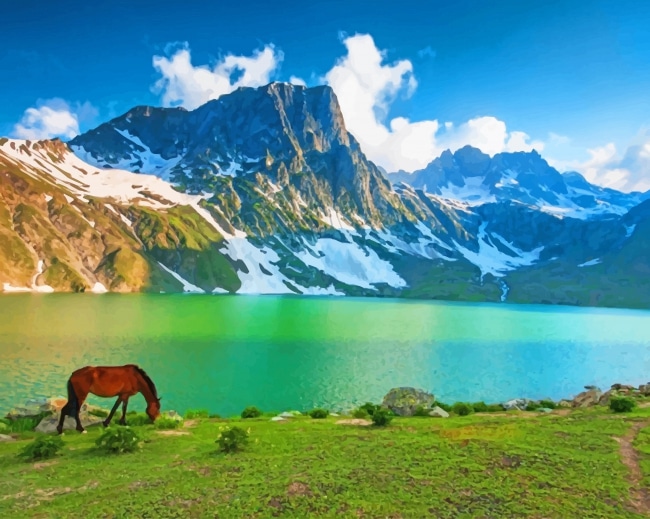 

Kashmir Lakes – Paint By Numbers - 40*50CM, 501 Original