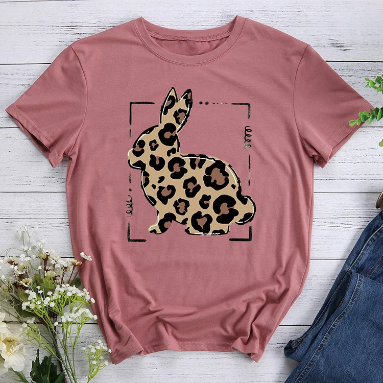 ANB - Easter leopard rabbit T-shirt Tee -013269