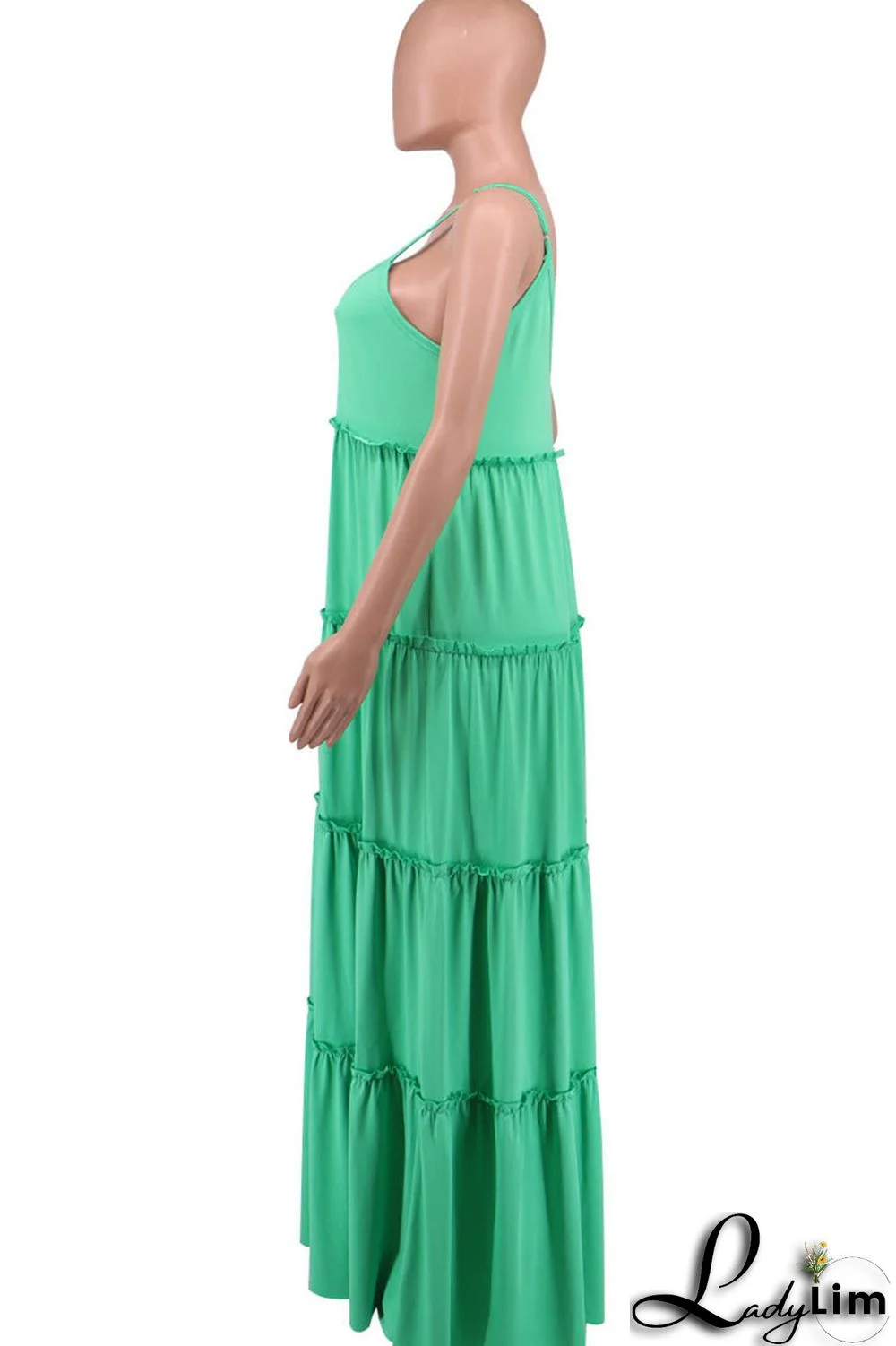 Purple Casual Solid Split Joint Spaghetti Strap Sling Dress Dresses