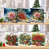 6PCS Xmas Flower DIY Diamond Art Greeting Cards Congratulations Cards & Gifts