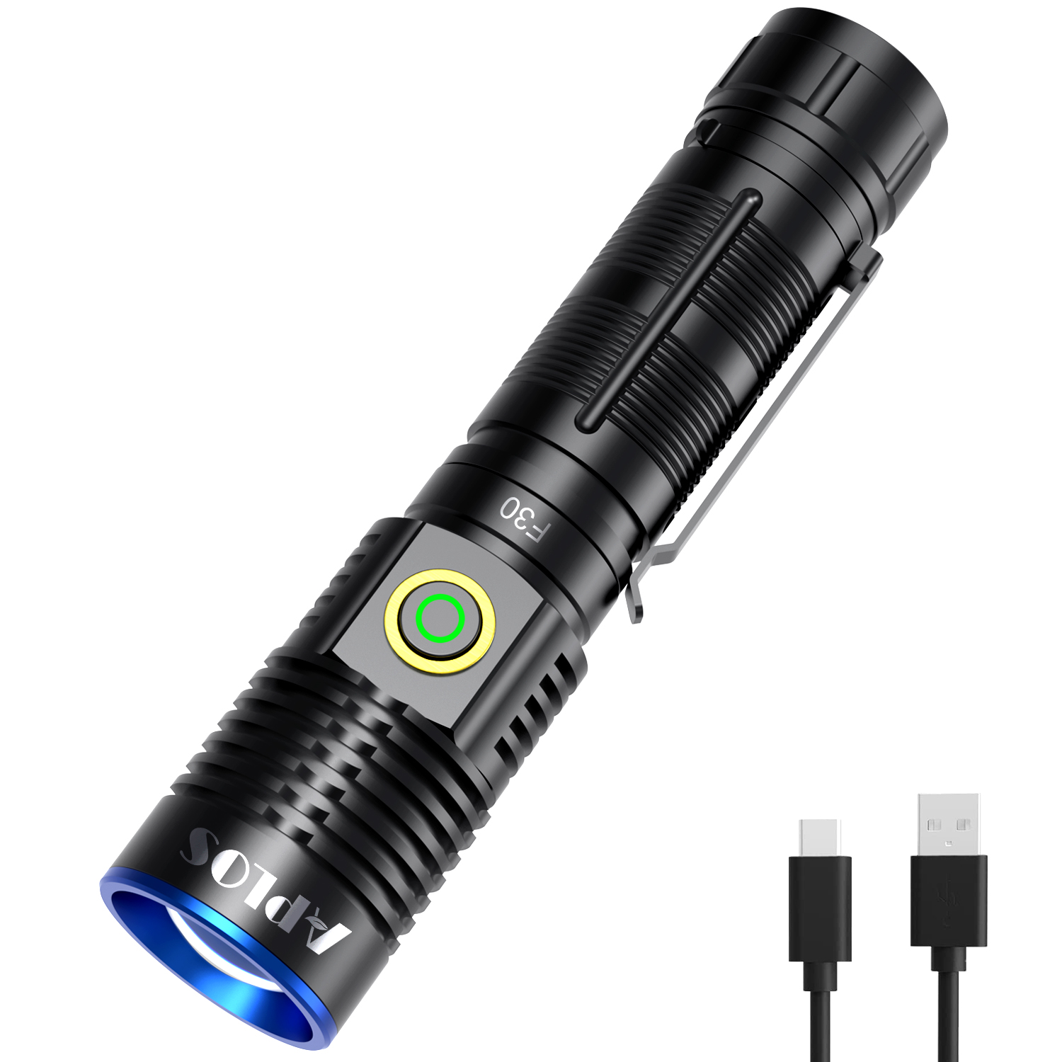 APLOS F30 Zoom Flashlights LED Rechargeable, 3000 Lumens dimmable ...