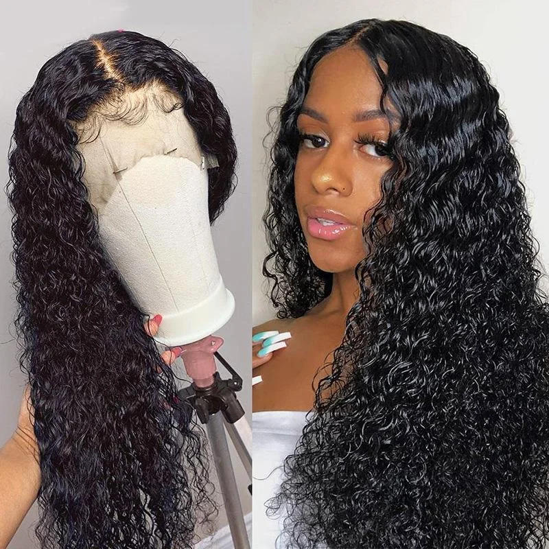 Brazilian Long Water Wave Black Curly Wig