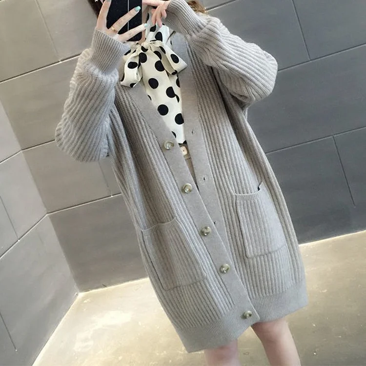 Knitted Shift Long Sleeve Casual Sweater QueenFunky
