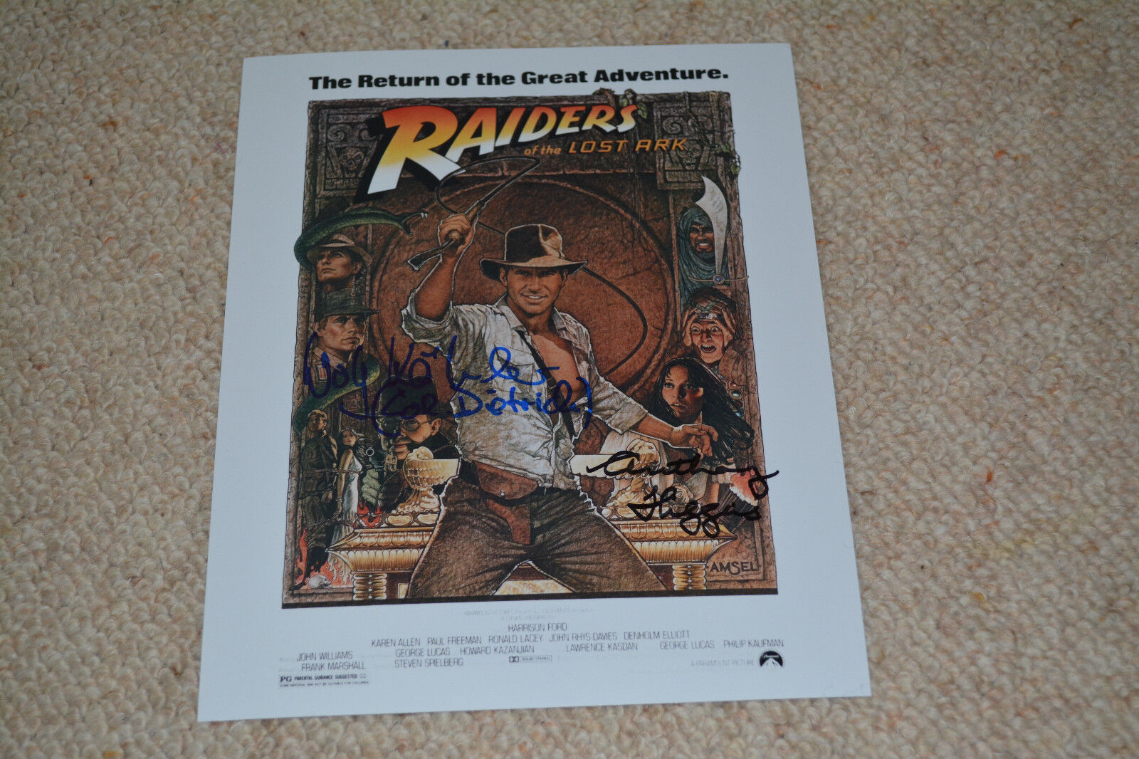 WOLF KAHLER & ANTHONY HIGGINS signed autograph In Person 8x10 INDIANA JONES