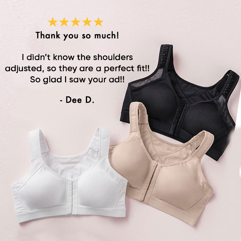 Front Closure Posture Wireless Back Support Full Coverage Bra (BUY 1 GET 2 FREE)-BEIGE+White+Black
