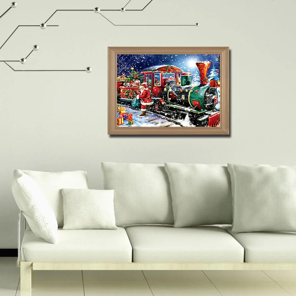 Diamond Painting - Full Round Drill - Christmas Train(40*30cm)