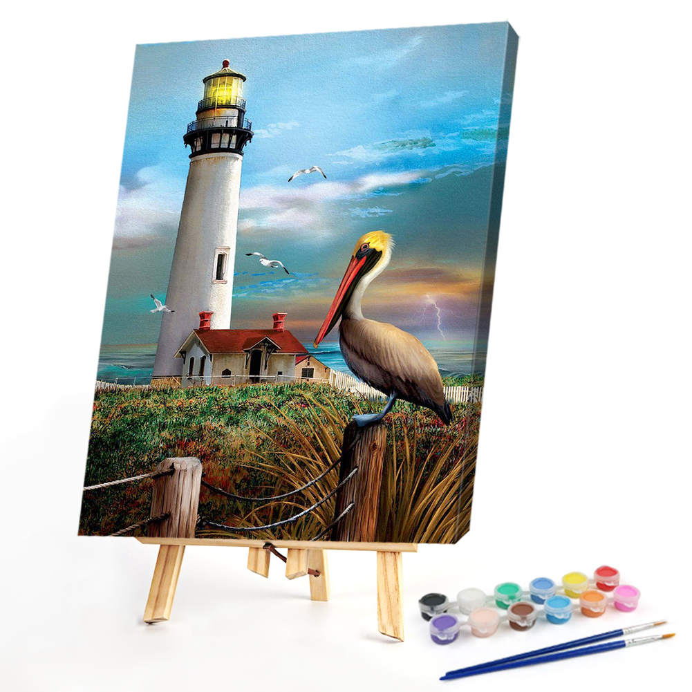 

40*50CM - Paint By Numbers - Bird and Lighthouse, 501 Original