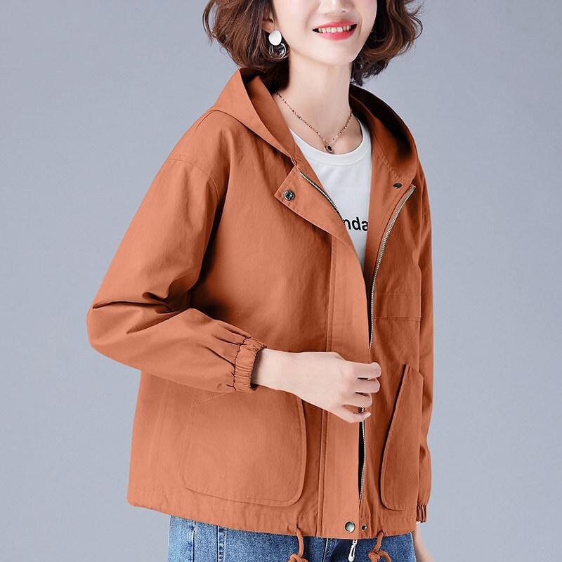 2020 New Windbreaker Women Jacket Autumn Ladies Causal Zipper Hooded Basic Jacket Loose Female Coat Jaqueta Feminina Plus Size
