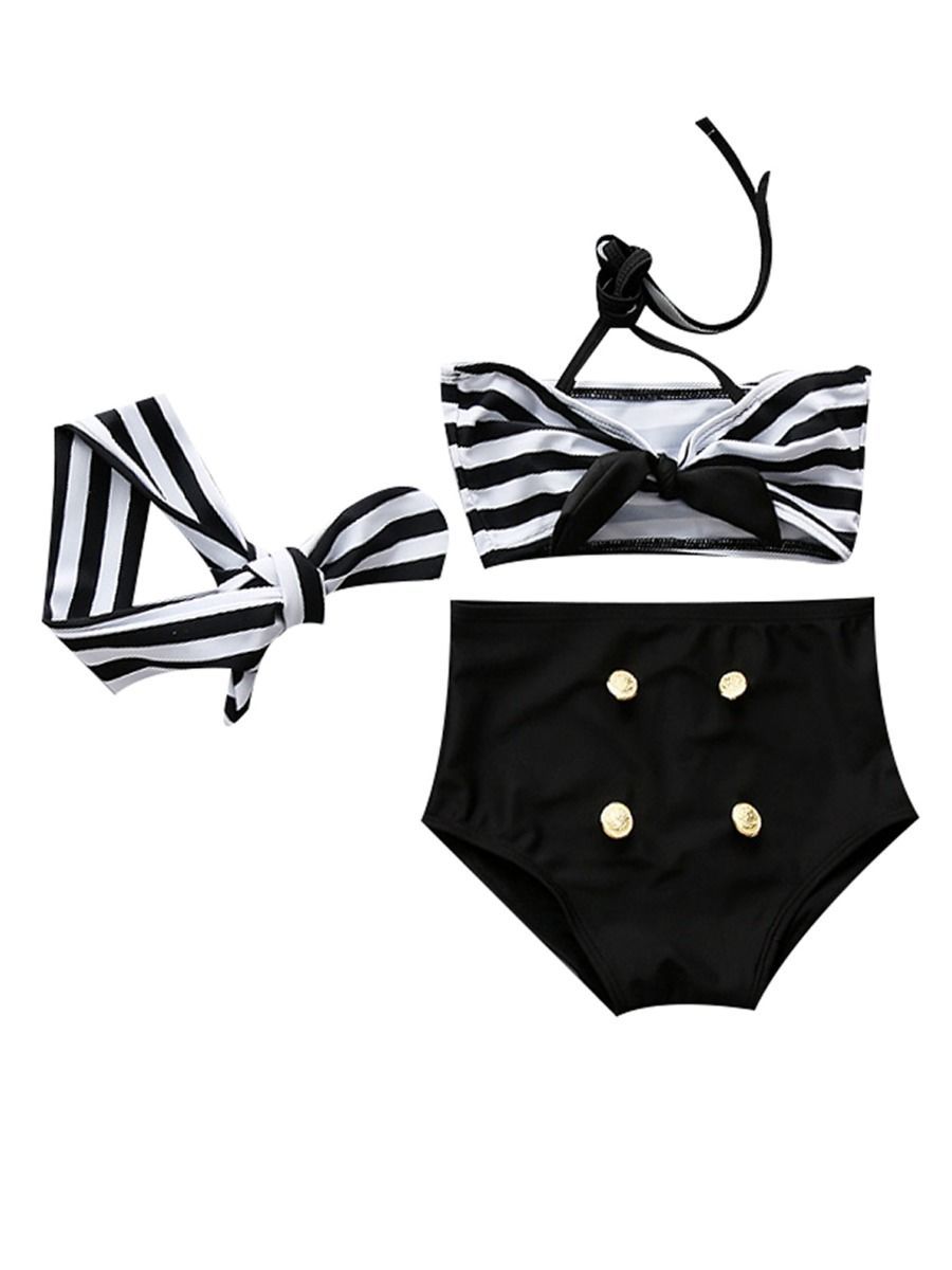 3-Piece Toddler Girls Swimwear Set Bikini + Swimming Trunks + Headband 兴城市沙后所亿柏渡 James Yang