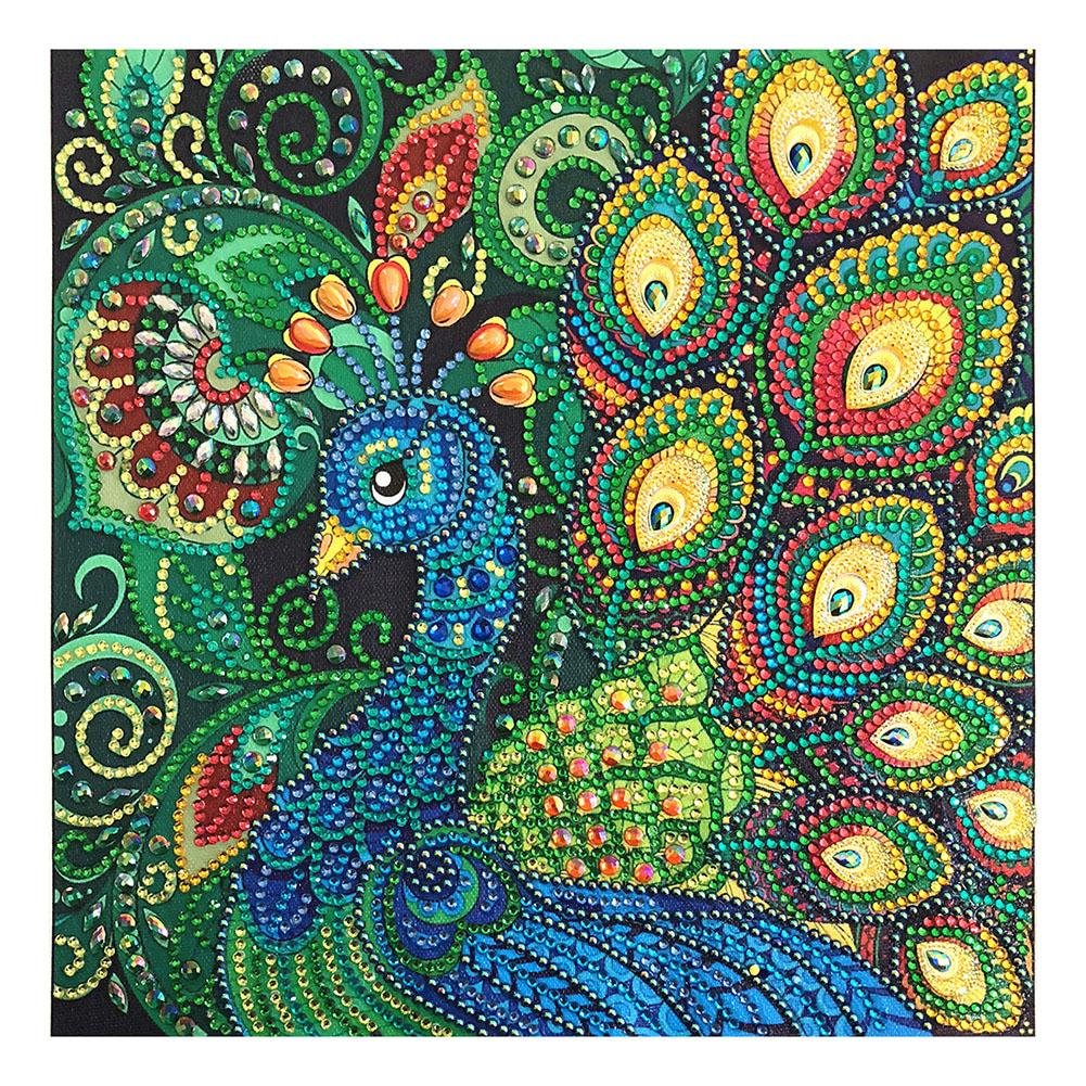 Partial Special Shaped Diamond Painting Peacock