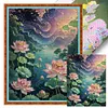 Lotus-11CT Stamped Cross Stitch 60*80cm/23.62*31.5in(Big Size) tapestrymarket