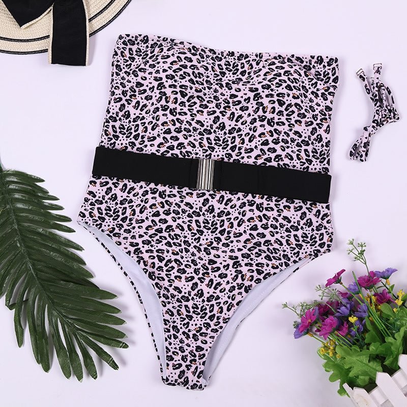 The Jumper Leopard Print Removed The Shoulder Strap Belt Sexy Bikini