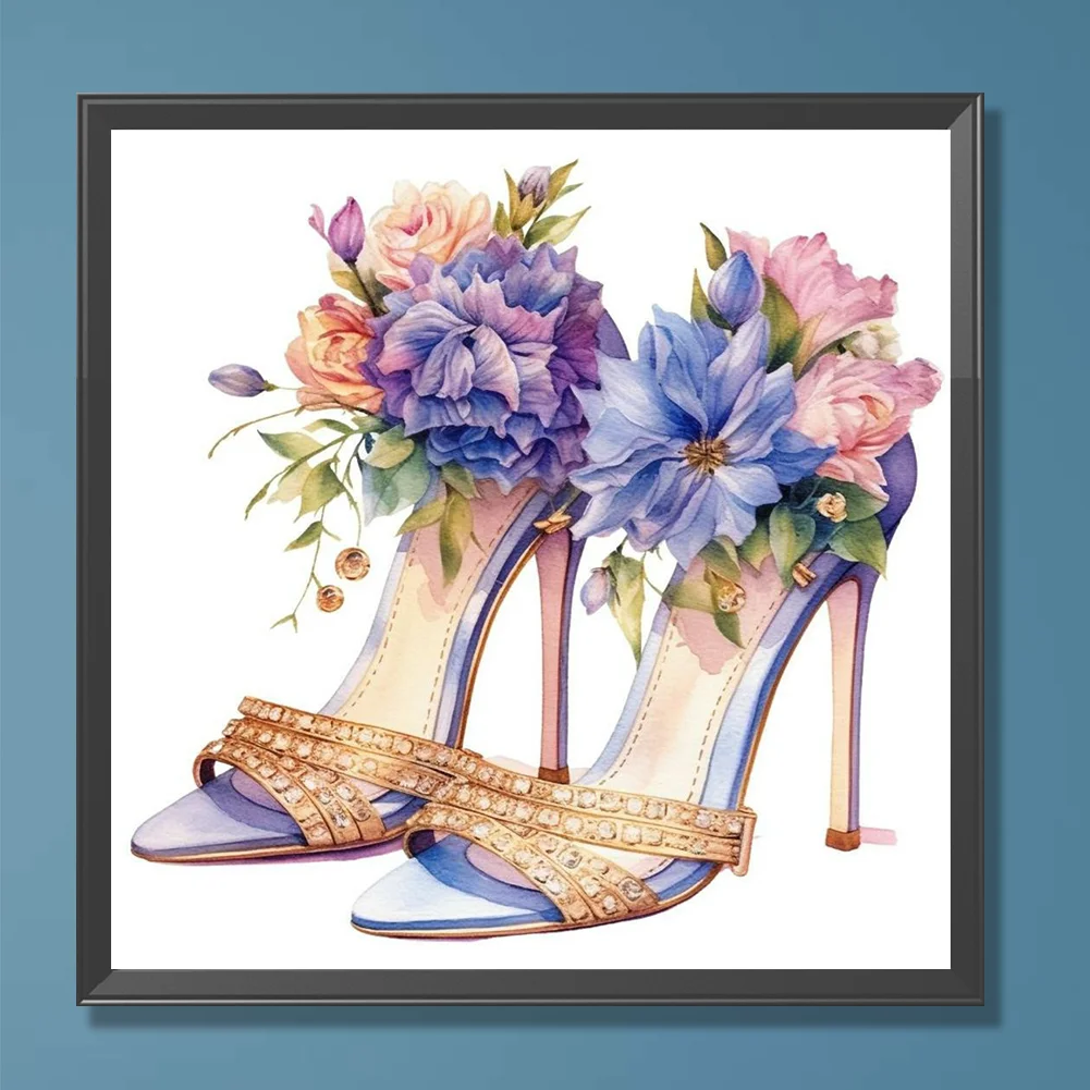 Diamond Painting - Full Round Drill - Flower High Heels(Canvas|30*30cm)