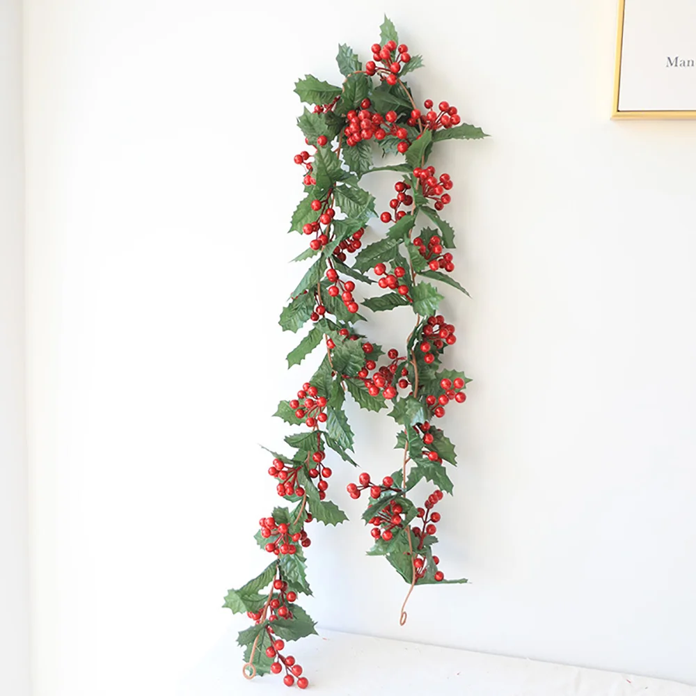 New Christmas red fruit rattan decoration garland hotel window decoration