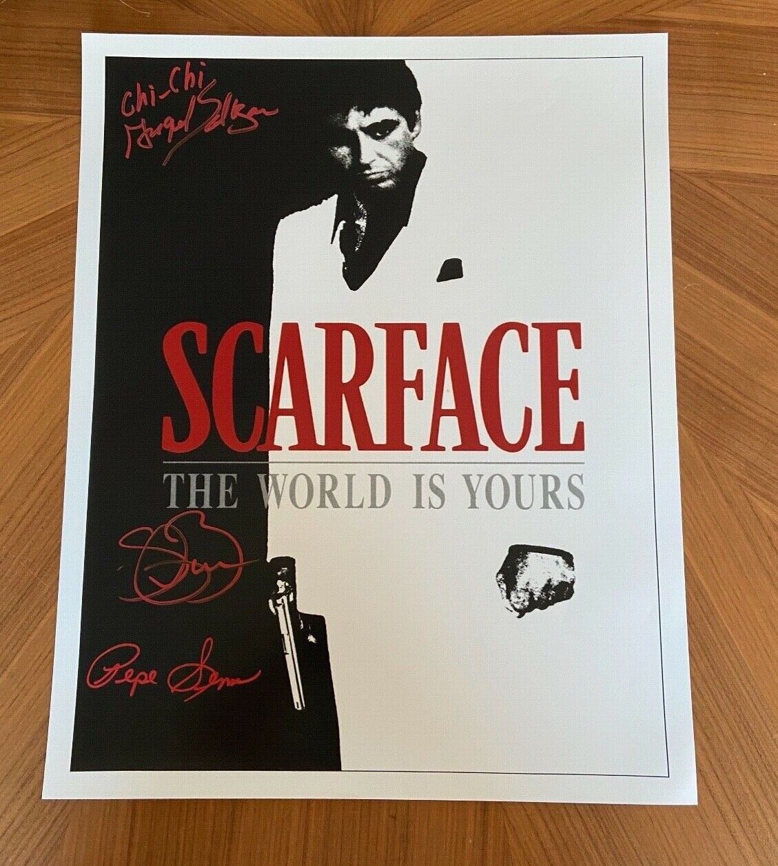 *SCARFACE* signed 16x20 Photo Poster painting *STEVEN BAUER, ANGEL SALAZAR, PEPE SERNA* PROOF 5