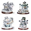 Mid-year Promotion 4Pcs/set Diamond Painting-DIY Full Round Drill Christmas Snowman(30*30cm)