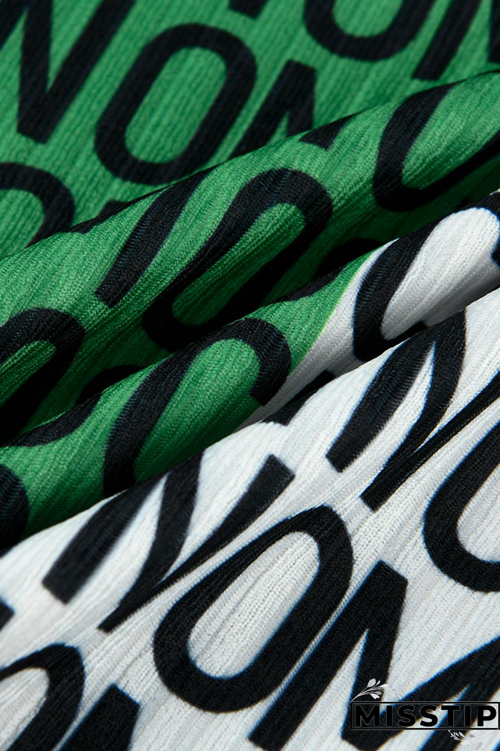 Multi-color Sexy Print Patchwork Letter Three Quarter Two Pieces