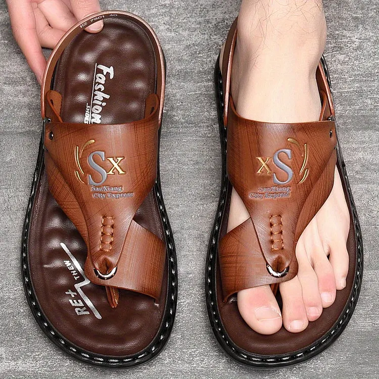 📢📢50% OFF !! ⏰Breathable Soft Leather Outdoor Sandals for Men in Plus Sizes