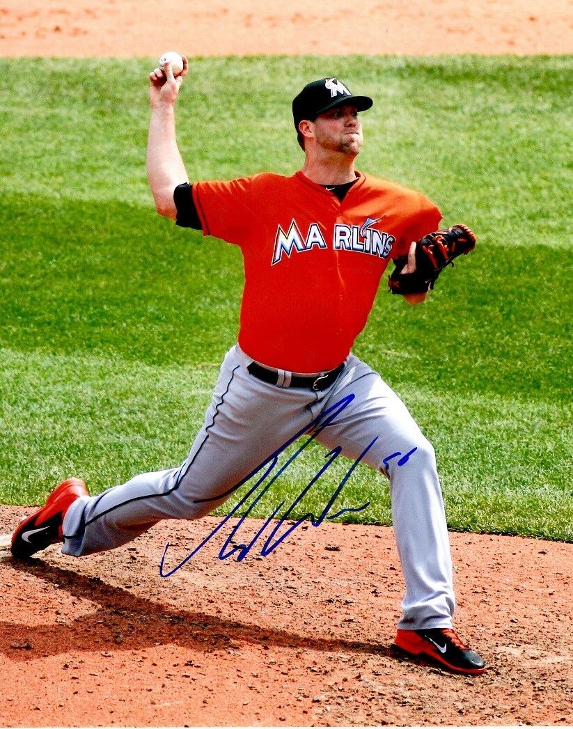 Signed 8x10 RYAN WEBB Miami Marlins Autographed Photo Poster painting - COA