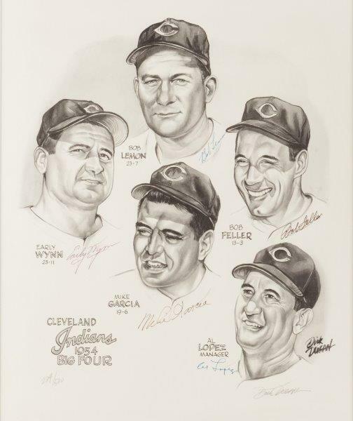 REPRINT - BOB LEMON - EARLY WYNN - BOB FELLER Cleveland Indians 8 x 10 Photo Poster painting RP