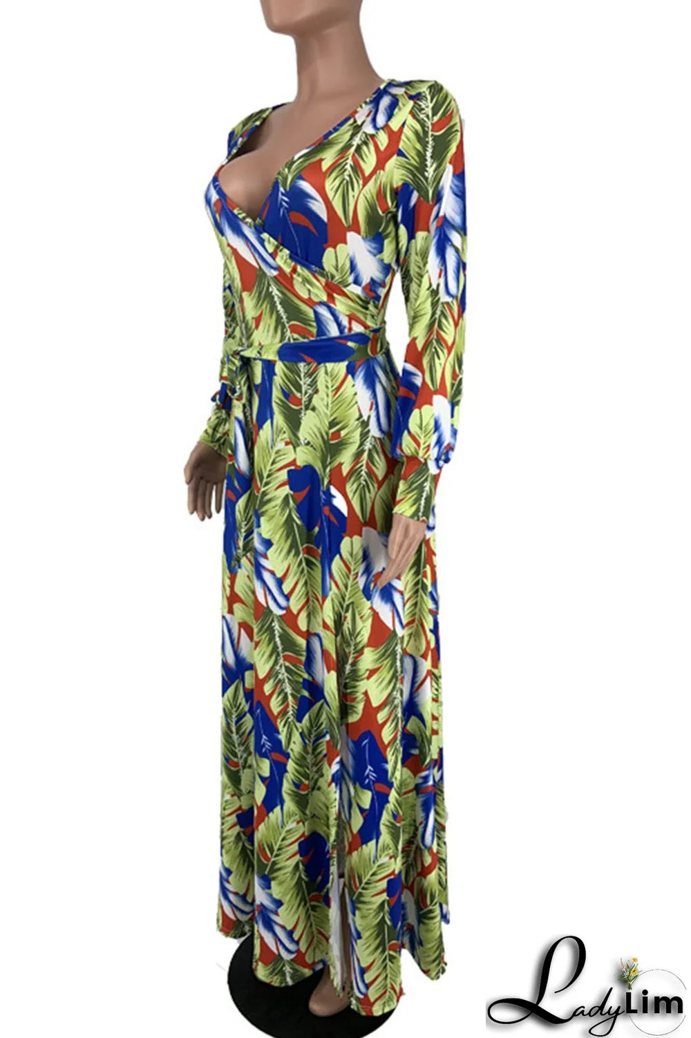 Pink Sweet Elegant Print Patchwork V Neck Straight Dresses