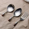 High-grade Walnut Handle Stainless Steel 304 Tableware Three-piece Set