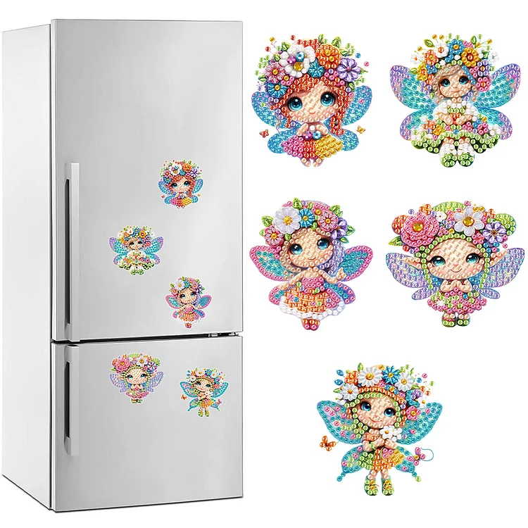 5Pcs Special Shape Cute Elf Fridge Magnet Diamond Painting Magnets Refrigerator