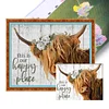 Hignland Cow - 11CT Stamped Cross Stitch 50*40cm