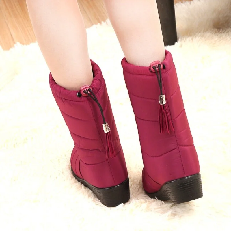 Qengg Woman Warm Fur Women Platform Boots Fashion Snow Boots Women's Winter Boots Warm Snow Footwear Winter Shoes Botines Mujer