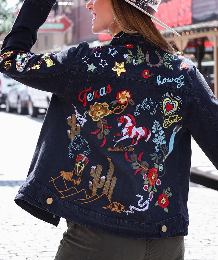Texas Embroidered Jacket Coat