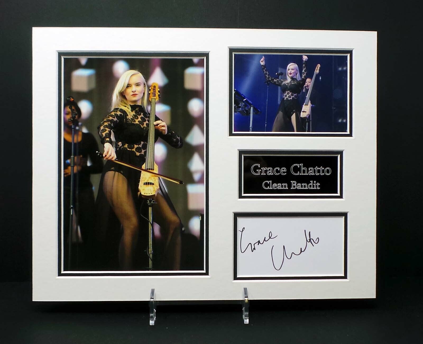 Grace CHATTO Clean Bandit Cellist RARE Signed Mounted Photo Poster painting Display AFTAL RD COA