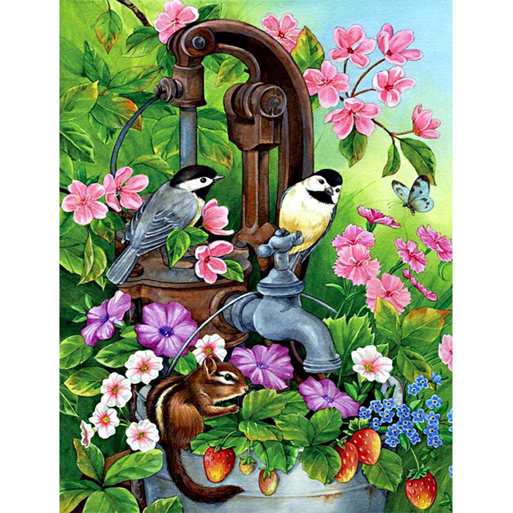 Garden Bird - Full Round Diamond Painting