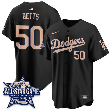 Men's Los Angeles Dodgers #50 Mookie Betts Black 2026 MLB All-Star Jersey