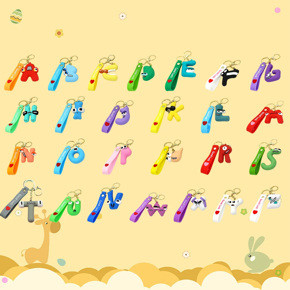 Letter A-Z Keychain Wacky Wizard Handbag Key Chain for Car Keys/Wallet/Backpack