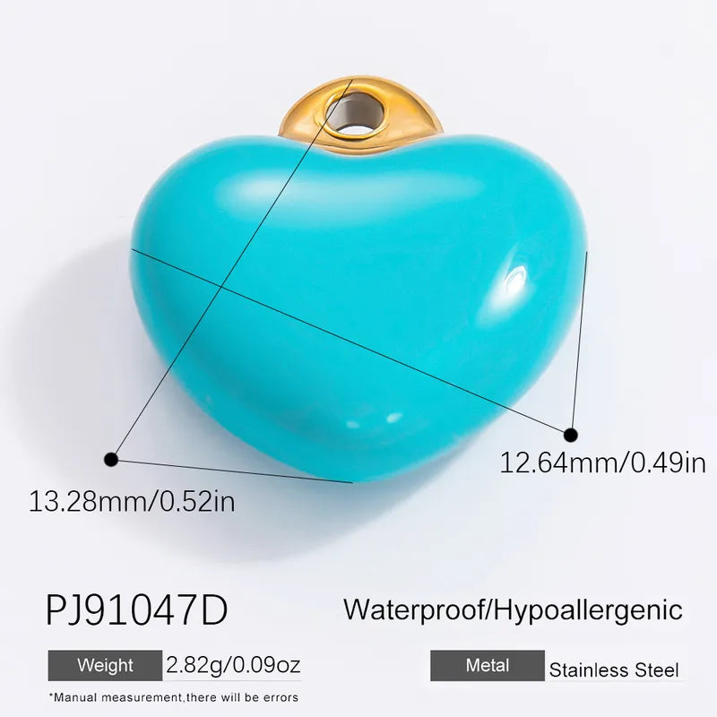 1 Piece 12.64*13.28mm 304 Stainless Steel Zircon 18K Gold Plated Heart Shape Pendant Jewelry Accessories