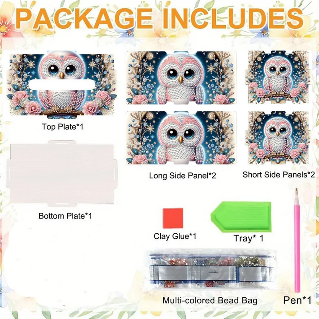 Wooden Diamond Painting Tissue Box for Home and Office Decoration(CZH006)