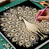 (30x30cm)Peacock DIY Pearl Painting Art With Inner Frame Handmade Pearl Material Art Kit Living Room Decor