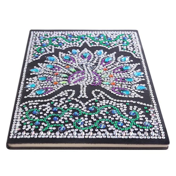 DIY Peafowl Special Shaped Diamond Painting 50 Pages A5 Notebook Sketchbook