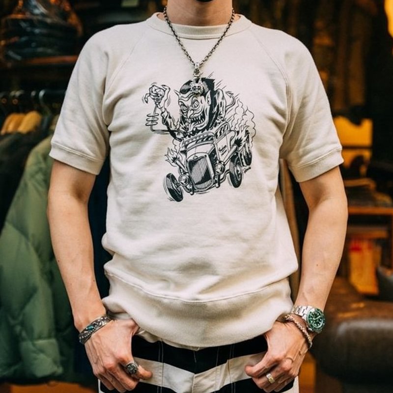 American Devil Drive Ford Late Twenties Print Short Sleeve T-Shirt
