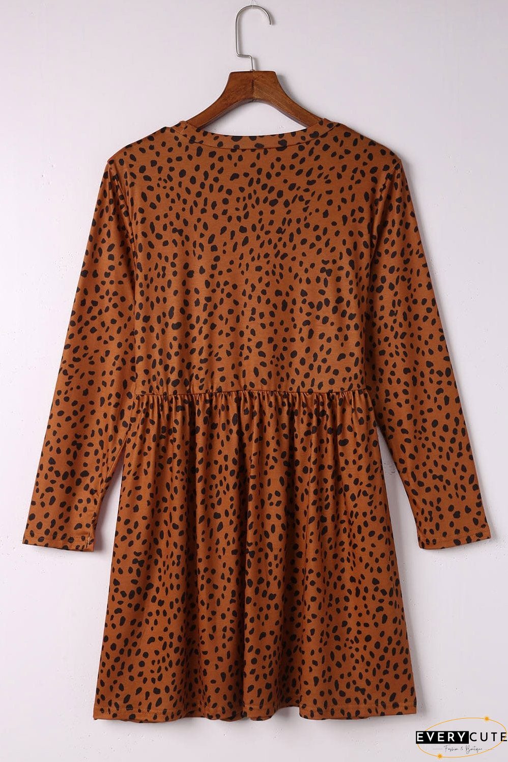 Leopard Print Long Sleeve Mini Dress for Stylish Occasions