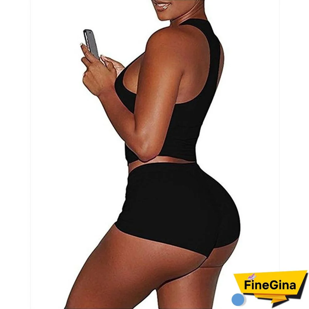 New Women Slim Loose Outfits Crop Top Short Sorts Drawstring Pants Casual Running Jumpsuits Yoga Rompers