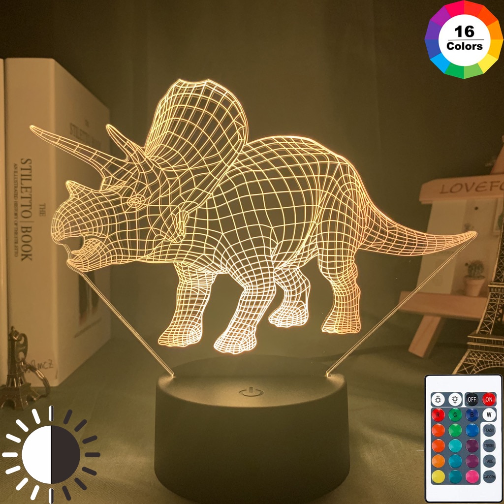 

Dinosaur - LED Night Light, 16 color with remote, 501 Original