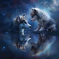 Reflection of a Wolf &ndash; Diamond Painting