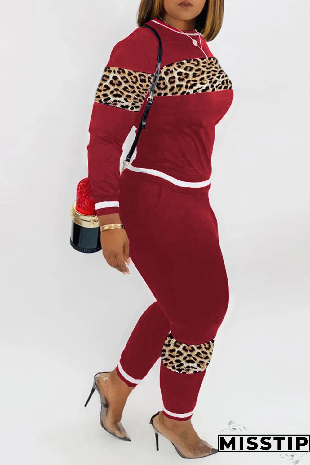 Blue Casual Print Patchwork O Neck Long Sleeve Two Pieces