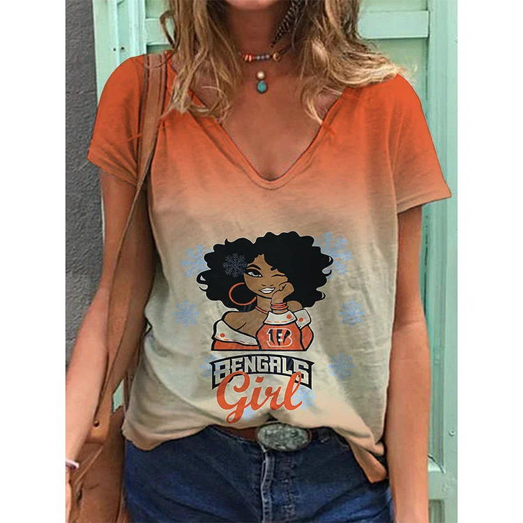 Cincinnati Bengals Lightweight Short Sleeve V-Neck T-Shirt