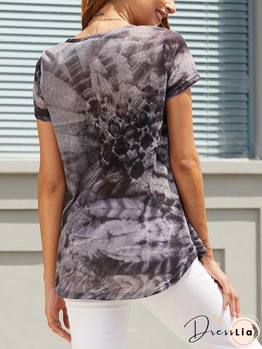 Short Sleeve Tie-Dye Print T-Shirt
